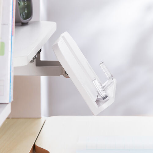 学習机（勉強机・多機能・タブレット対応・手動昇降・チルト天板・シェルフ付・低ホルムアルデヒド・薄い木目）