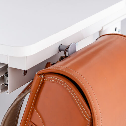 学習机（勉強机・多機能・タブレット対応・手動昇降・チルト天板・シェルフ付・低ホルムアルデヒド・ホワイト）