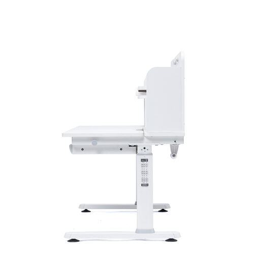 学習机（勉強机・多機能・タブレット対応・手動昇降・チルト天板・シェルフ付・低ホルムアルデヒド・ホワイト）