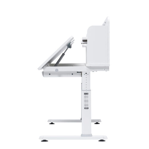 学習机（勉強机・多機能・タブレット対応・手動昇降・チルト天板・シェルフ付・低ホルムアルデヒド・ホワイト）