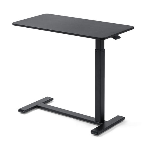 ソファサイドテーブル（サイドテーブル・ガス圧昇降テーブル・低床化キャスター・幅80cm・奥行40cm・昇降幅33cm・ブラック）