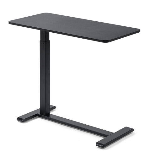 ソファサイドテーブル（サイドテーブル・ガス圧昇降テーブル・低床化キャスター・幅80cm・奥行40cm・昇降幅33cm・ブラック）