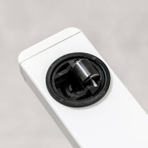 ソファサイドテーブル（サイドテーブル・ガス圧昇降テーブル・低床化キャスター・幅80cm・奥行40cm・昇降幅33cm・ホワイト）