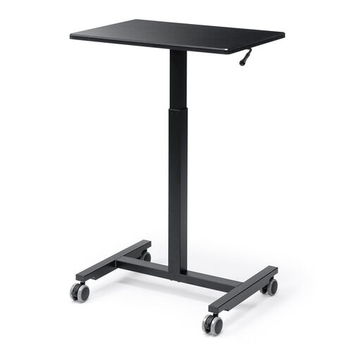 スタンディングデスク（コンパクト・ガス圧昇降・幅62cm・奥行43cm・高さ76～110cm・キャスター付き・腰痛軽減・座りすぎ防止・ブラック）