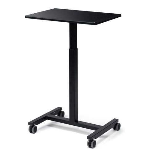 スタンディングデスク（コンパクト・ガス圧昇降・幅62cm・奥行43cm・高さ76～110cm・キャスター付き・腰痛軽減・座りすぎ防止・ブラック）