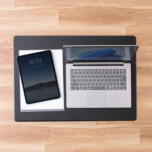 スタンディングデスク（コンパクト・ガス圧昇降・幅62cm・奥行43cm・高さ76～110cm・キャスター付き・腰痛軽減・座りすぎ防止・ブラック）