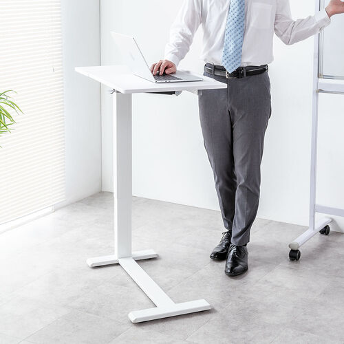 スタンディングデスク（電動昇降デスク・傾斜台・ソファサイドテーブル・低床キャスター・モバイルバッテリー稼働・軽量）