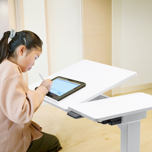 スタンディングデスク（電動昇降デスク・傾斜台・ソファサイドテーブル・低床キャスター・モバイルバッテリー稼働・軽量）