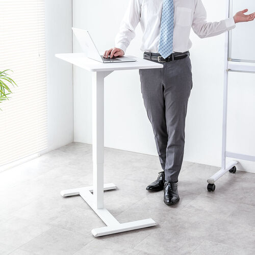 スタンディングデスク（電動昇降デスク・ソファサイドテーブル・低床キャスター・モバイルバッテリー稼働・軽量）