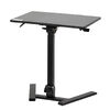 スタンディングデスク（昇降デスク・ガス圧デスク・折りたたみテーブル・完成品出荷・落下防止ストッパー・天板角度調整可能・無段階調節・フック付き・薄さ15cm・ブラック）