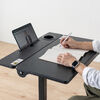 スタンディングデスク（昇降デスク・ガス圧デスク・折りたたみテーブル・完成品出荷・落下防止ストッパー・天板角度調整可能・無段階調節・カップホルダー・フック付き・薄さ23cm・ブラック）