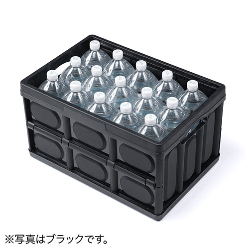 折りたたみ コンテナ（フタ付き・55L・木製蓋付き・テーブル・アウトドア・軽量・ホワイト）