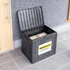屋外用収納コンテナ（113L・大容量・収納ボックス・置き配・灯油タンク保管・鍵取り付け対応・工具不要組み立て・耐光・物置・倉庫・ベランダ収納・ブラック）