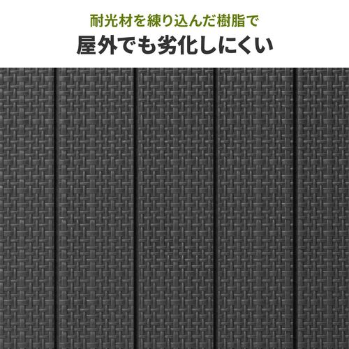 屋外用収納コンテナ（113L・大容量・収納ボックス・置き配・灯油タンク保管・鍵取り付け対応・工具不要組み立て・耐光・物置・倉庫・ベランダ収納・ブラック）