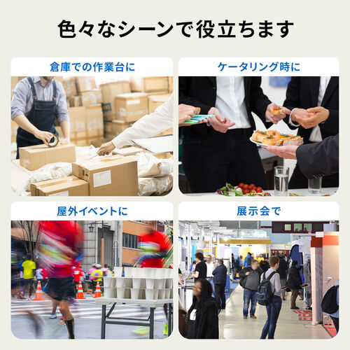 折りたたみテーブル（省スペース・W860mm・D860mm・樹脂天板・簡単組立・持ち運び・取っ手付き・グレー）