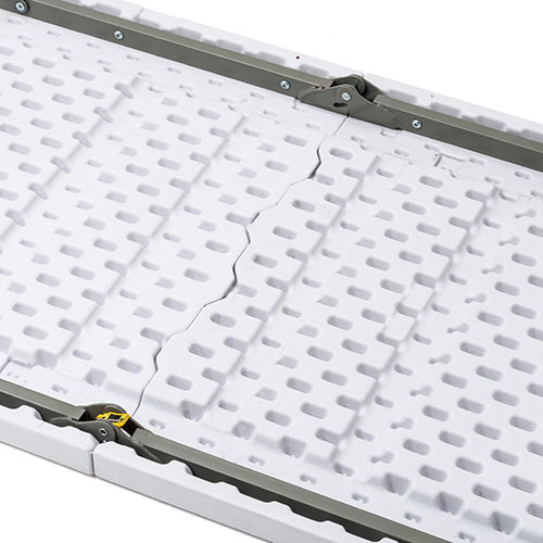 折りたたみテーブル（省スペース・W1220mm・D610mm・樹脂天板・高さ変更・簡単組立・持ち運び・取っ手付き・ホワイト）