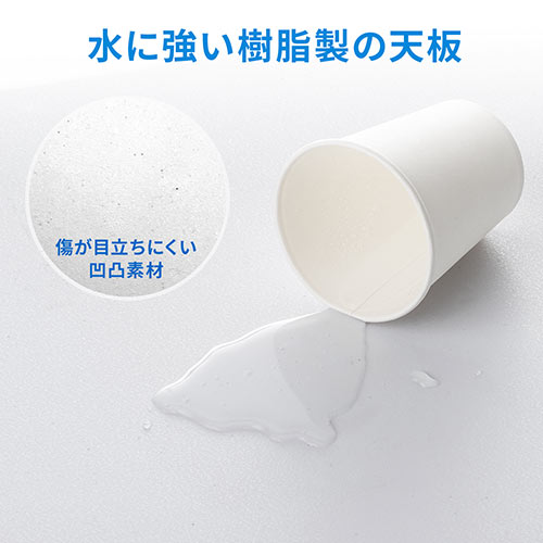 折りたたみテーブル（省スペース・W1220mm・D610mm・樹脂天板・高さ変更・簡単組立・持ち運び・取っ手付き・ホワイト）