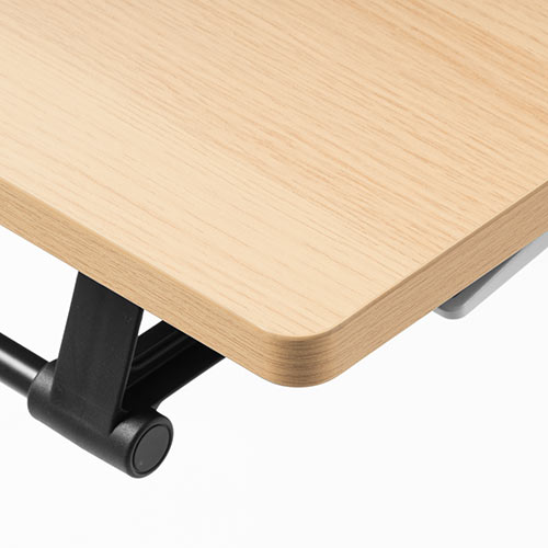 折りたたみテーブル 学習塾机 テレワーク向け 幅75cm 奥行45cm キャスター付き 中棚付き 木目調