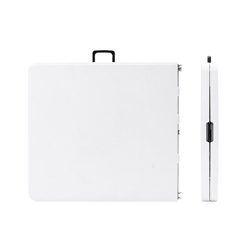 折りたたみテーブル（省スペース・W1520mm・D710mm・樹脂天板・作業台・簡単組立・持ち運び・取っ手付き 軽量・ホワイト）