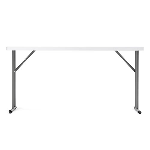 折りたたみテーブル（省スペース・W1520mm・D455mm・樹脂天板・作業台・簡単組立・持ち運び・軽量・ホワイト）