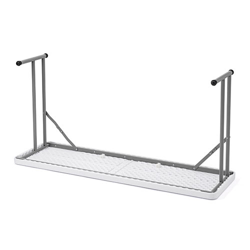 折りたたみテーブル（省スペース・W1520mm・D455mm・樹脂天板・作業台・簡単組立・持ち運び・軽量・ホワイト）