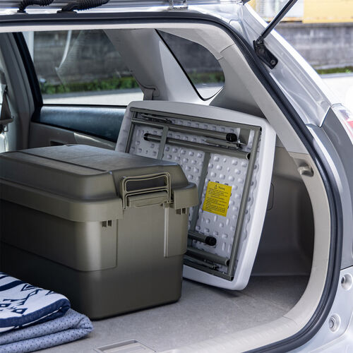 折りたたみテーブル（折りたたみデスク・ミーティングテーブル・樹脂天板・屋外・軽量・幅76.5cm・奥行50cm・高さ57cm・ホワイト）