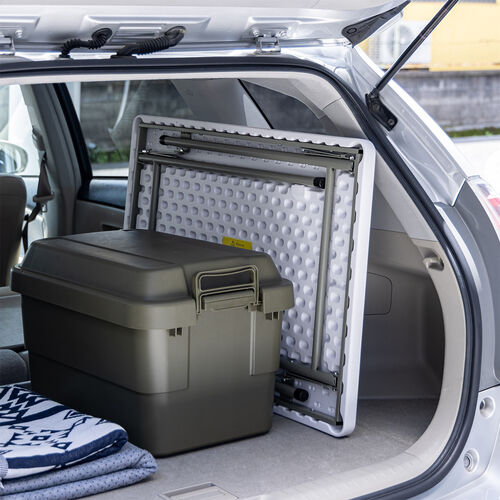 折りたたみテーブル（折りたたみデスク・ミーティングテーブル・樹脂天板・屋外・軽量・幅90cm・奥行60cm・高さ74cm・ホワイト）