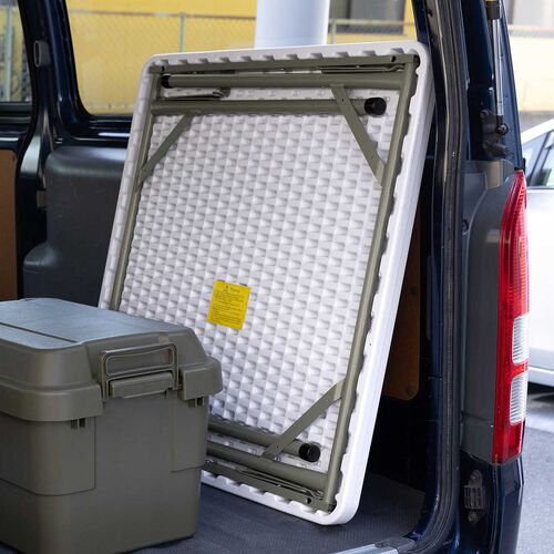 折りたたみテーブル（折りたたみデスク・ミーティングテーブル・樹脂天板・屋外・軽量・幅86cm×奥行86cm×高さ74cm）