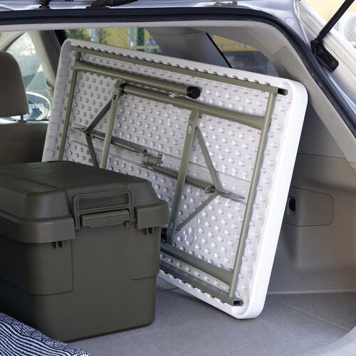 折りたたみテーブル（折りたたみデスク・ミーティングテーブル・樹脂天板・屋外・軽量・幅122cm×奥行61cm×高さ74cm）