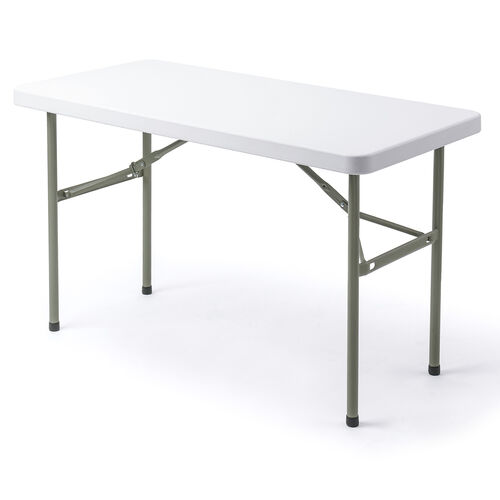 折りたたみテーブル（折りたたみデスク・ミーティングテーブル・樹脂天板・屋外・軽量・幅122cm×奥行61cm×高さ74cm）