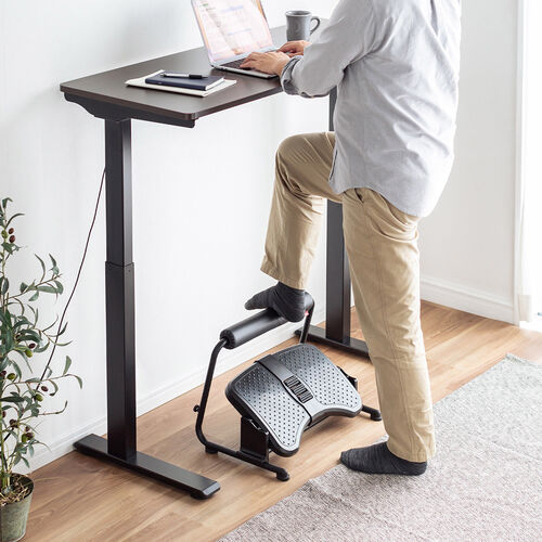 フットレスト（デスク下・オットマン付・クッション付・足裏刺激ローラー・高さ角度調整可能・足置き台・耐荷重40kg）