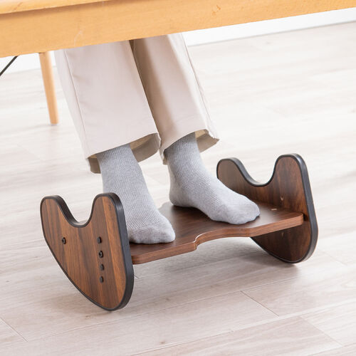 フットレスト（デスク下・木製・裏表使える・リバーシブル・足置き・2WAY・角度調整）