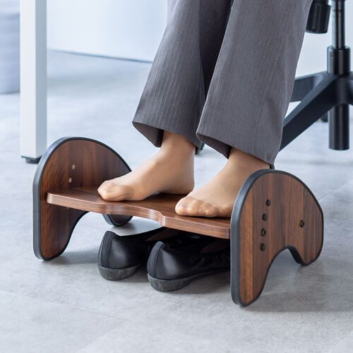 フットレスト（デスク下・木製・裏表使える・リバーシブル・足置き・2WAY・角度調整）