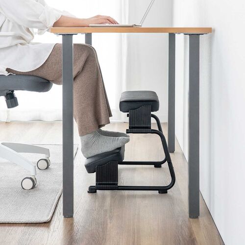 3WAYフットレスト（極厚クッション・無段階・角度調整・3段階高さ調整・オットマン・デスク用・足置き台・ブラック）