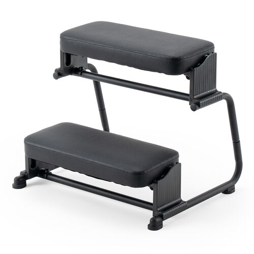 3WAYフットレスト（極厚クッション・無段階・角度調整・3段階高さ調整・オットマン・デスク用・足置き台・ブラック）