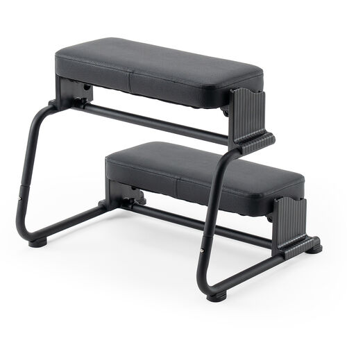 3WAYフットレスト（極厚クッション・無段階・角度調整・3段階高さ調整・オットマン・デスク用・足置き台・ブラック）