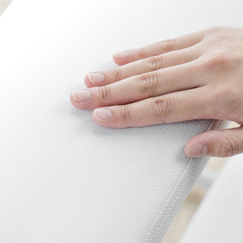 【アウトレット】3WAYフットレスト（極厚クッション・無段階・角度調整・3段階高さ調整・オットマン・デスク用・足置き台・ホワイト）