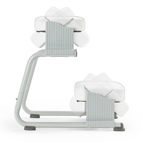 【アウトレット】3WAYフットレスト（極厚クッション・無段階・角度調整・3段階高さ調整・オットマン・デスク用・足置き台・ホワイト）