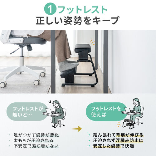 【アウトレット】3WAYフットレスト（極厚クッション・無段階・角度調整・3段階高さ調整・オットマン・デスク用・足置き台・ホワイト）