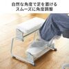 【アウトレット】3WAYフットレスト（極厚クッション・無段階・角度調整・3段階高さ調整・オットマン・デスク用・足置き台・ホワイト）