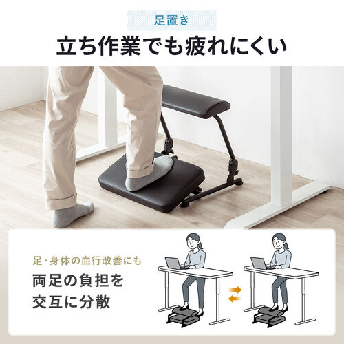 【アウトレット】3WAYフットレスト（極厚クッション・14段階高さ調整・角度調整・オットマン・デスク用・足置き台・折りたたみ・ブラック）