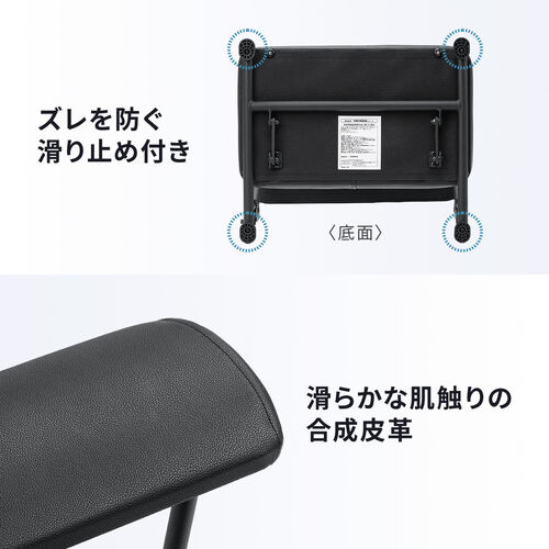 【アウトレット】3WAYフットレスト（極厚クッション・14段階高さ調整・角度調整・オットマン・デスク用・足置き台・折りたたみ・ブラック）