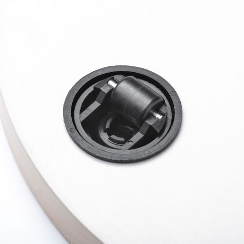 キャスター付台車（丸型・直径22.5cm・木目調・空気清浄機台・耐荷重20kg・コンパクト・ライトブラウン）