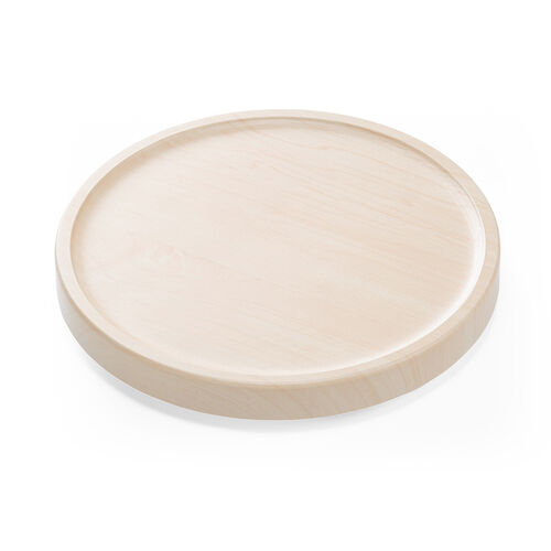 キャスター付台車（丸型・直径22.5cm・木目調・空気清浄機台・耐荷重20kg・コンパクト・ライトブラウン）