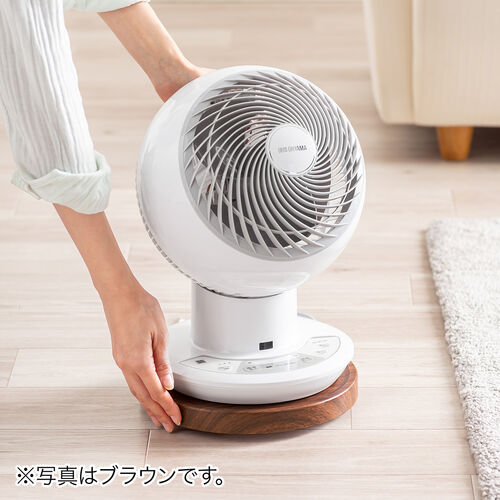 キャスター付台車（丸型・直径22.5cm・木目調・空気清浄機台・耐荷重20kg・コンパクト・ライトブラウン）