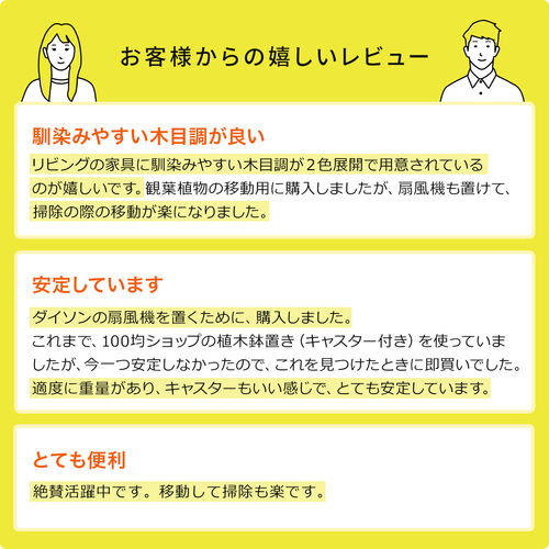 キャスター付台車（丸型・直径22.5cm・木目調・空気清浄機台・耐荷重20kg・コンパクト・ライトブラウン）