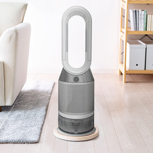 キャスター付台車（空気清浄機台・観葉植物・木目・丸形・台車・置き台・耐荷重20kg・直径35cm・コンパクト・ライトブラウン）