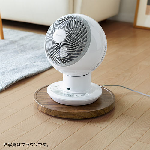 キャスター付台車（空気清浄機台・観葉植物・木目・丸形・台車・置き台・耐荷重20kg・直径35cm・コンパクト・ライトブラウン）