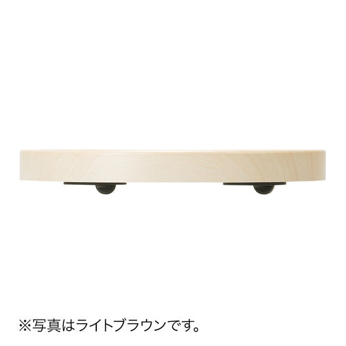 キャスター付台車（丸型・直径22.5cm・木目調・空気清浄機台・耐荷重20kg・コンパクト・ブラウン）