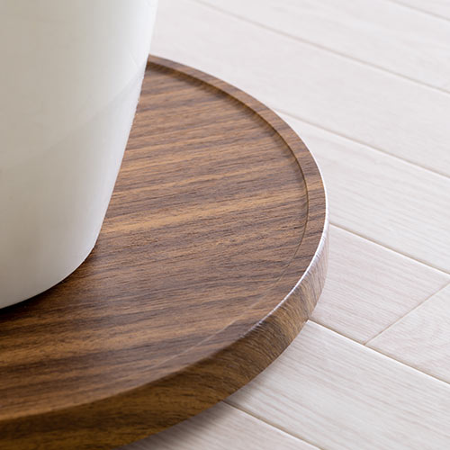 キャスター付台車（空気清浄機台・観葉植物・木目・丸形・台車・置き台・耐荷重20kg・直径35cm・コンパクト・ブラウン）